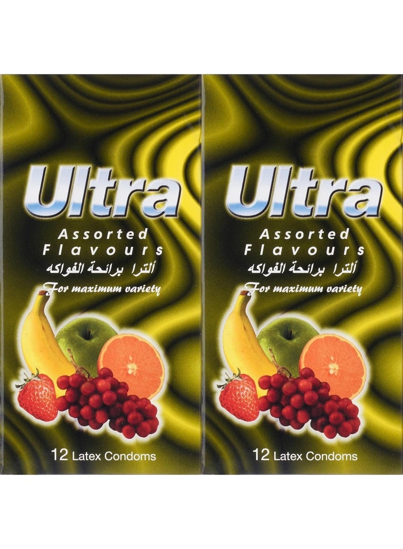 Ultra Pack Of 2 Ultra 12 Piece Mixed Flavours Lubricated Condoms - Image 5